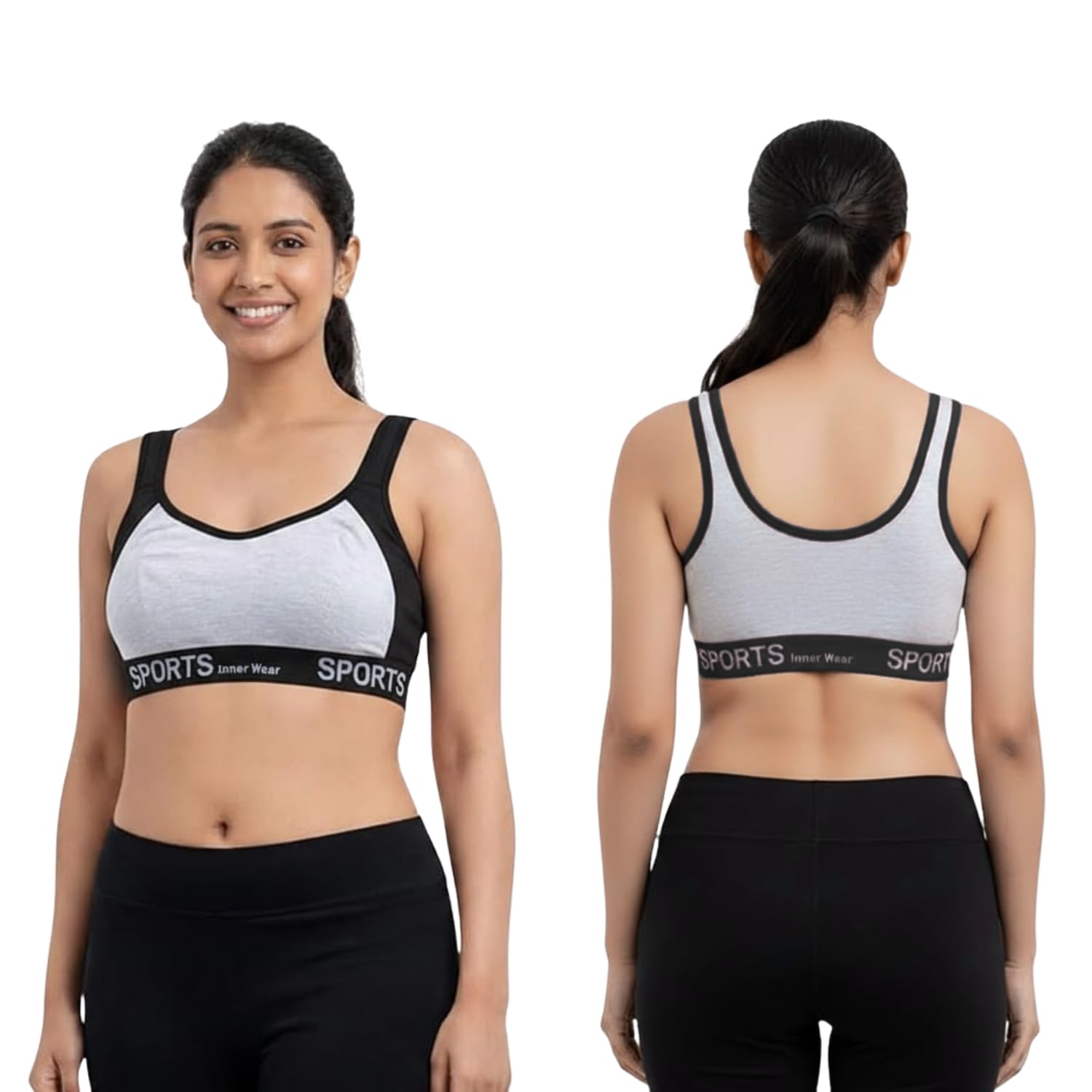 sb fashions SB FashionsCotton Sports Bra for Women & Girls | Non-Padded Non-Wired Full Coverage Stretchable Bra for Gym, Yoga, Running, Workout-picture-17