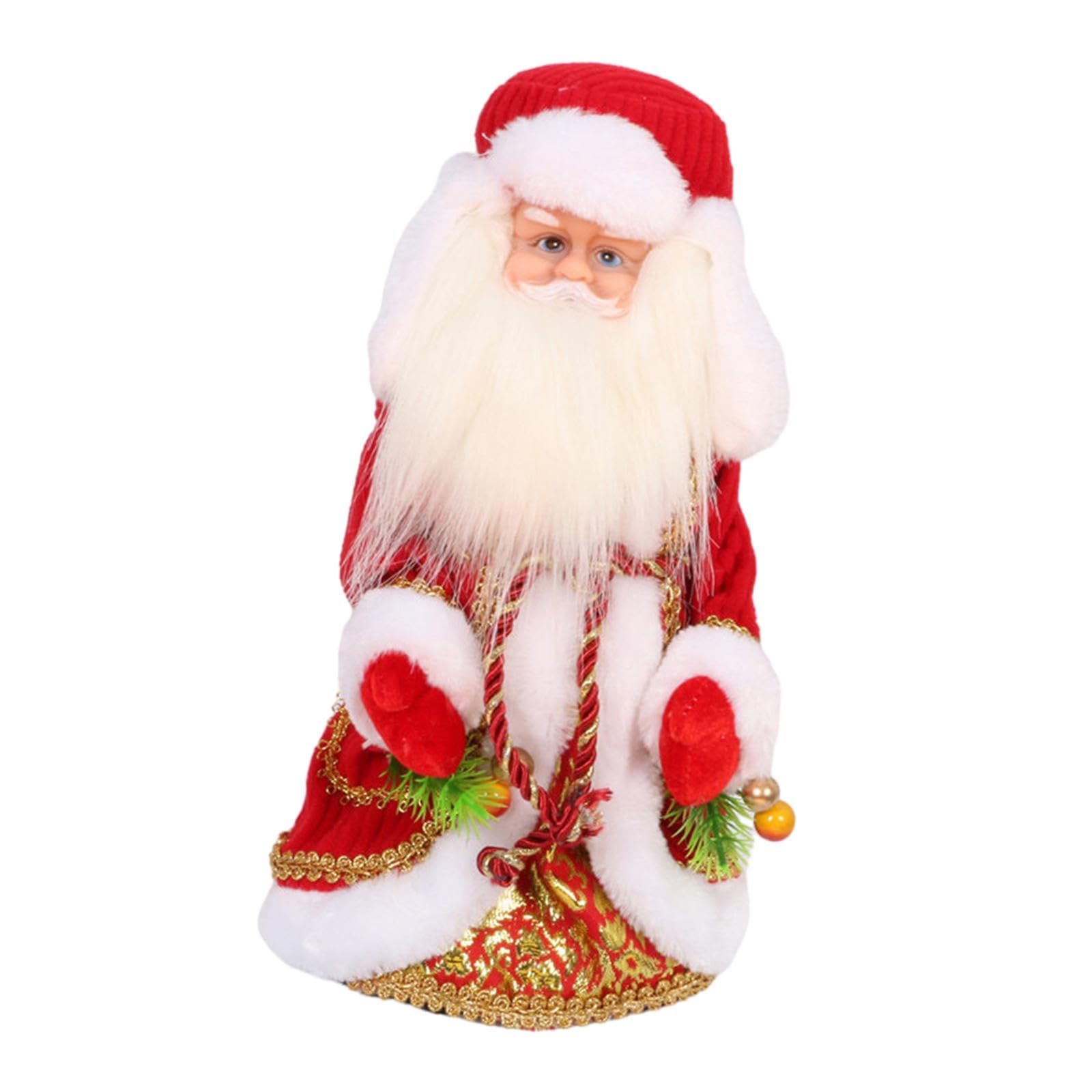 MERIGLARE Peluche de Papá Noel, Juguete Navideño Eléctrico de Papá Noel de 30 Cm, Decoración de Invierno, Adornos de Mesa, Muñecos Navideños Divertidos, Rojo, Individual