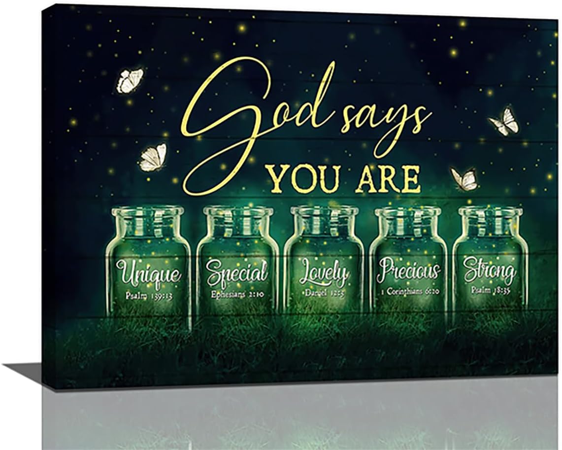 Amazon.com: Christian Decor Wall Art God Says You are Scripture ...