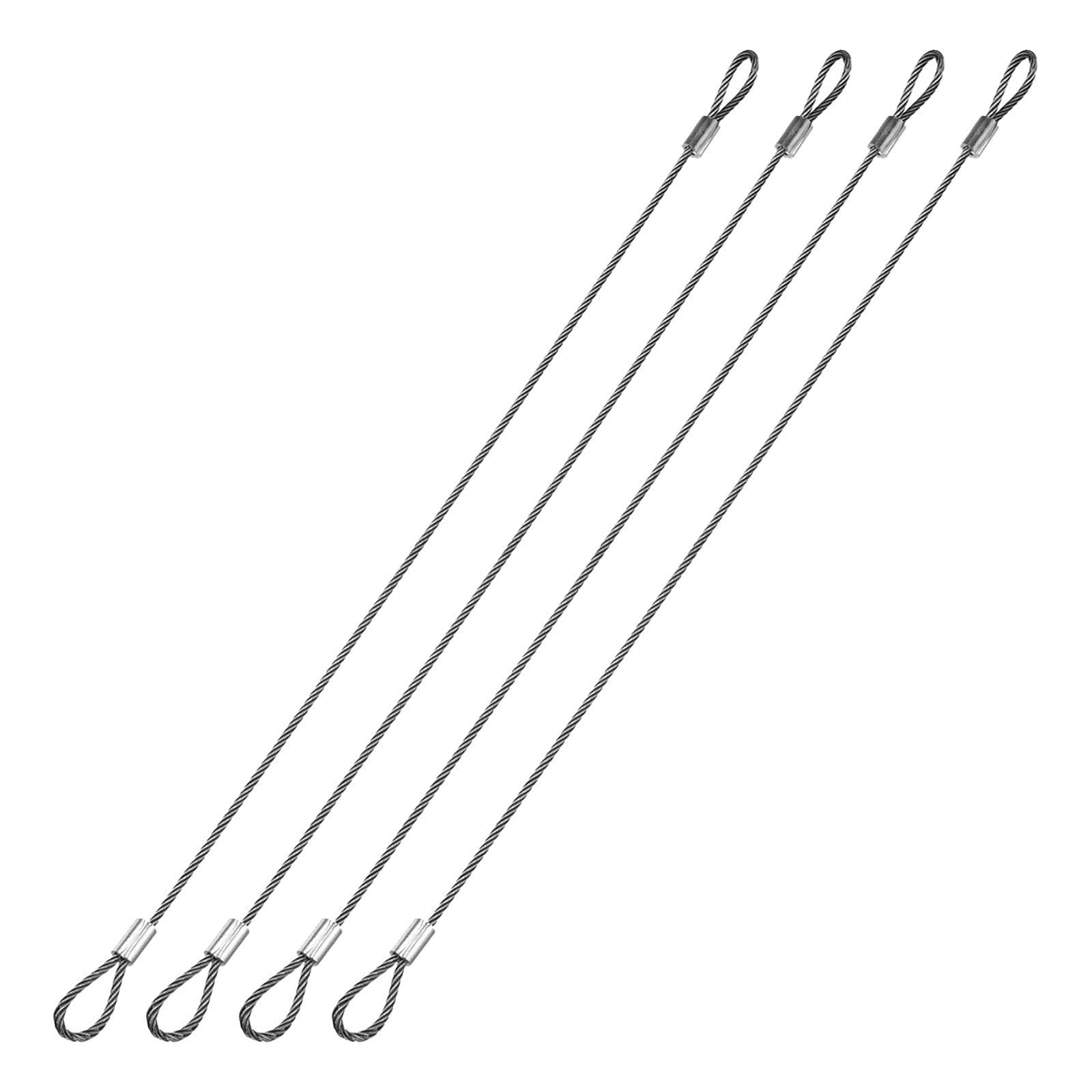 10 Pack Stage Light Safety Cables - 12 Inch Steel Security Ropes With Loops-1156919