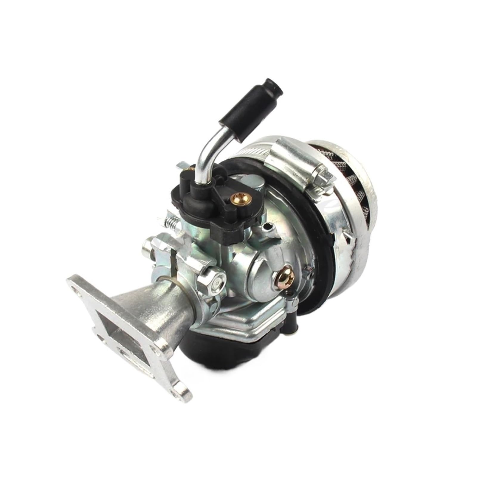 Carburador de moto Conjunto de filtro aire carburador ATV 49cc rendimiento 19mm para 2 tiempos 47cc 49 Cc para Mini bicicleta bolsillo(Prata)