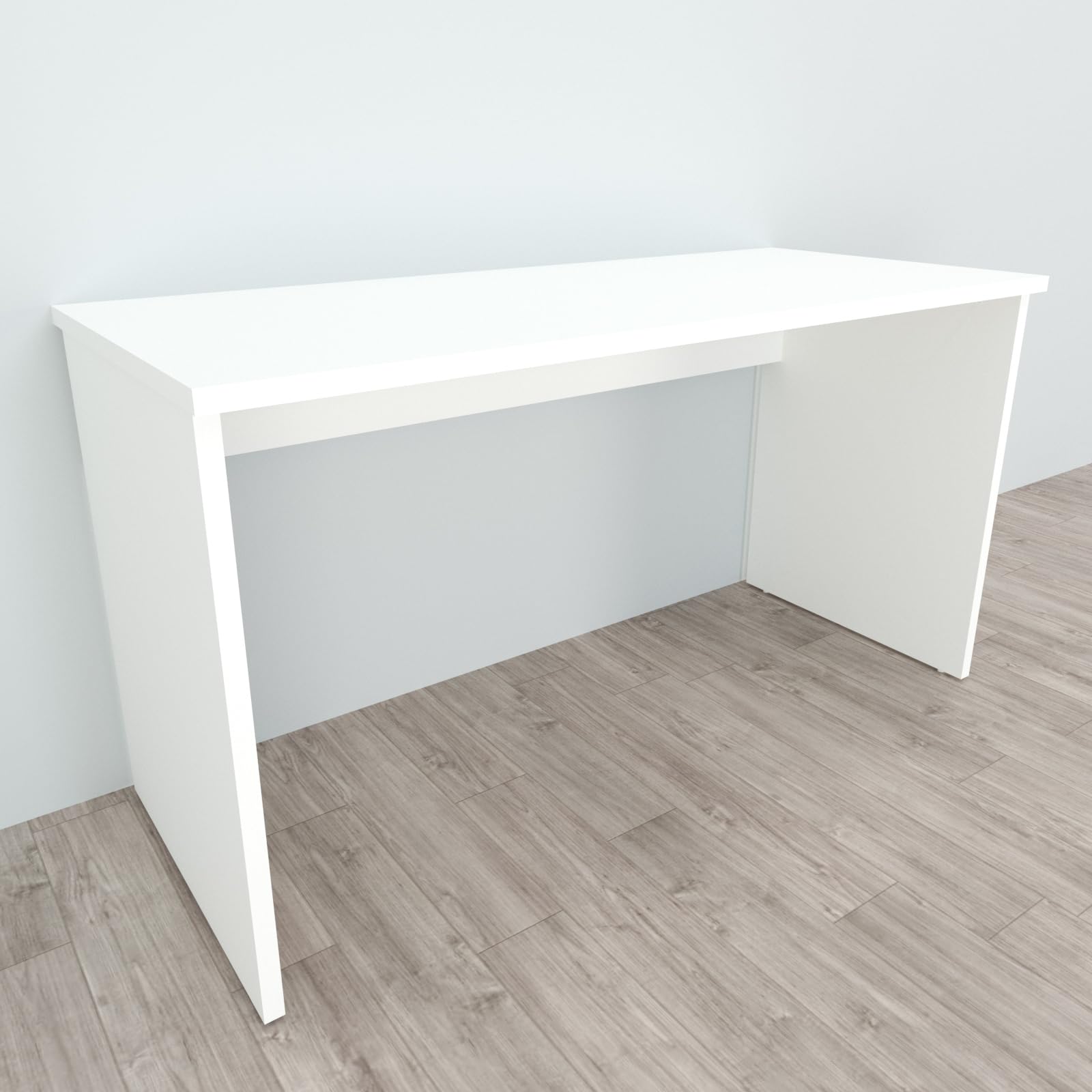 Henor Mesa Escritorio en Madera 100 x 80 x 75 cm con Niveladores para Ordenador Y Estudio En Oficina O Habitación. Blanco.