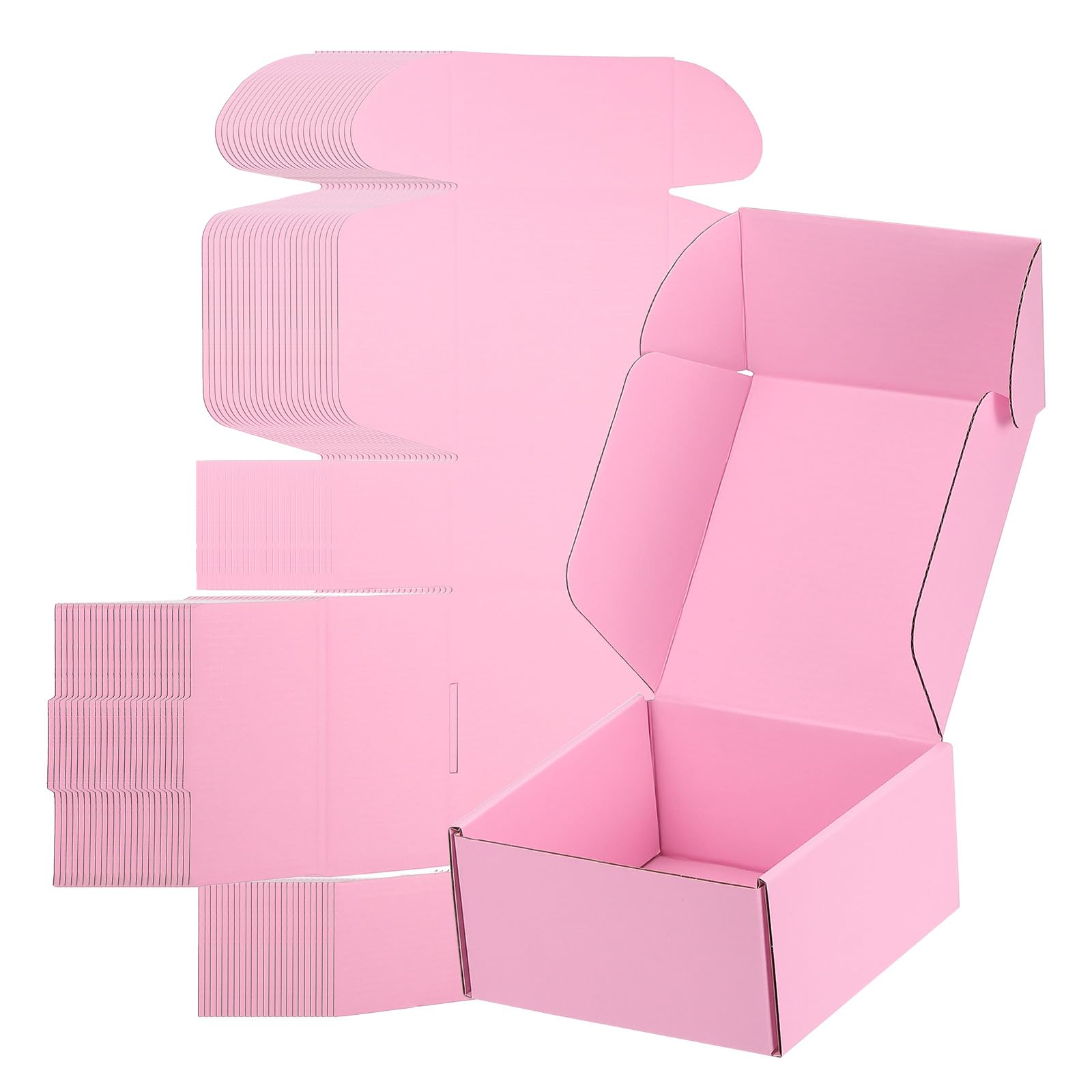 PATIKIL Scatole Di Cartone Per Spedizioni 6x6x3 Per Piccole Imprese 25Pcs Scatole Regalo In Cartone Ondulato Per Spedizioni Traslochi Artigianato Prodotti Rosa