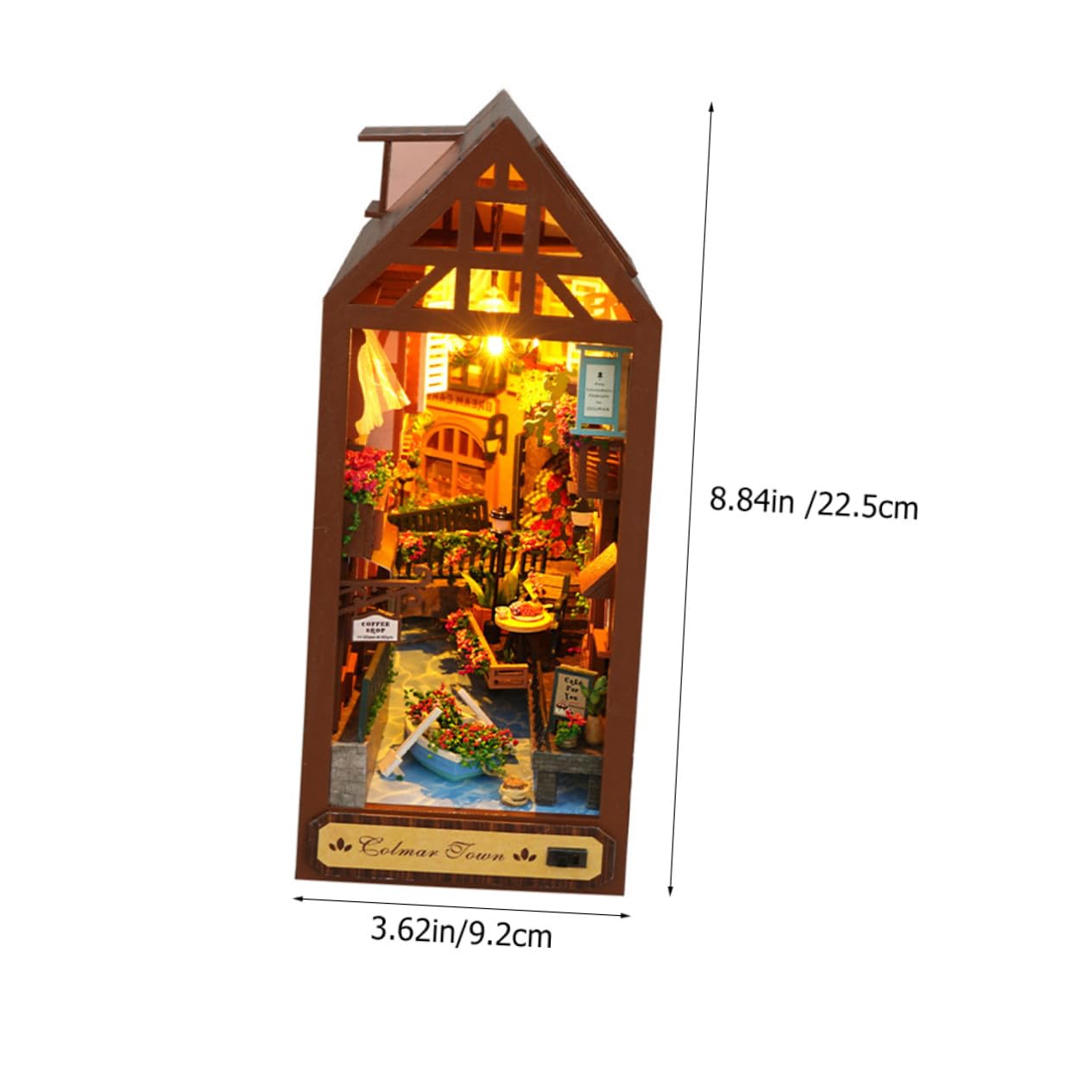 ERINGOGO Domek W Stylu Chaty DIY Model Z Drewna Miniaturowy Zestaw Do Budowy Miniaturowych Mebli Zestaw Do Budowy Miniaturowych Domków Z Drewna Kawa