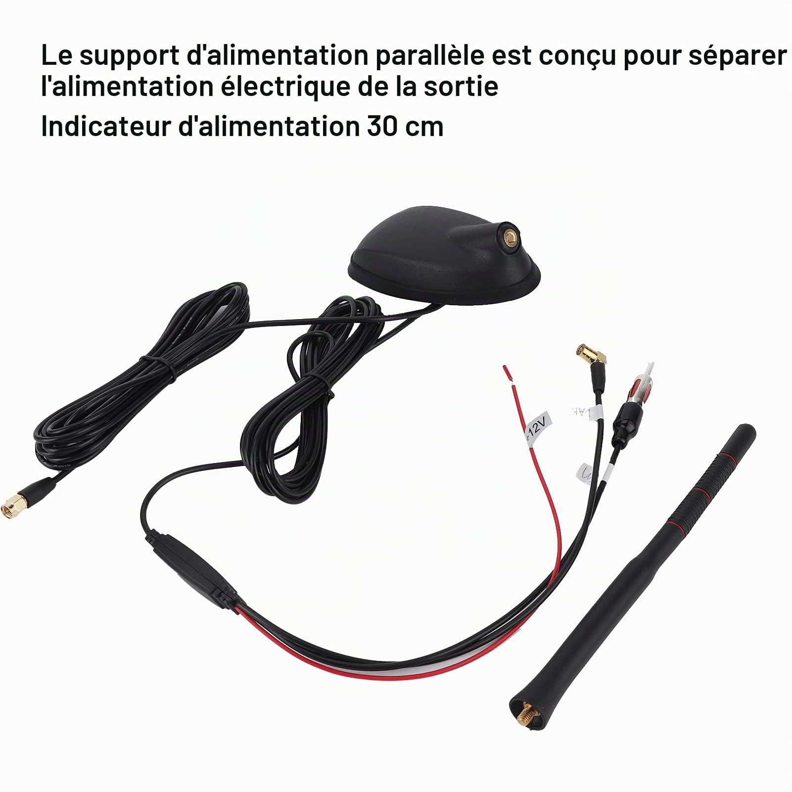 Antenne de Toit Universelle Active amplifiée pour Dab+ GPS FM Compatible avec de Nombreux modèles de Voitures montée sur Le Toit résistante à la poussière et à l'eau