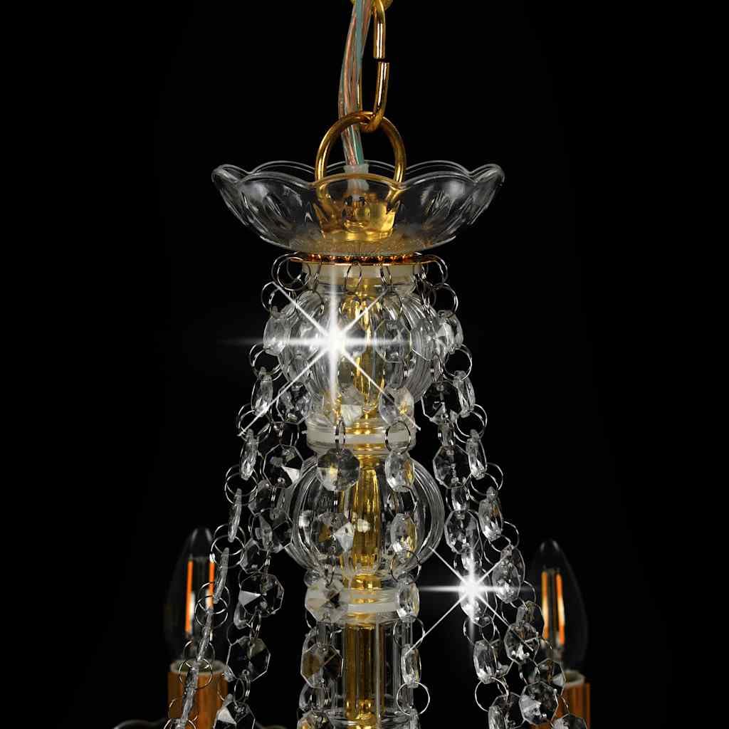 vidaXL Lustre avec perles Doré 12 ampoules E14
