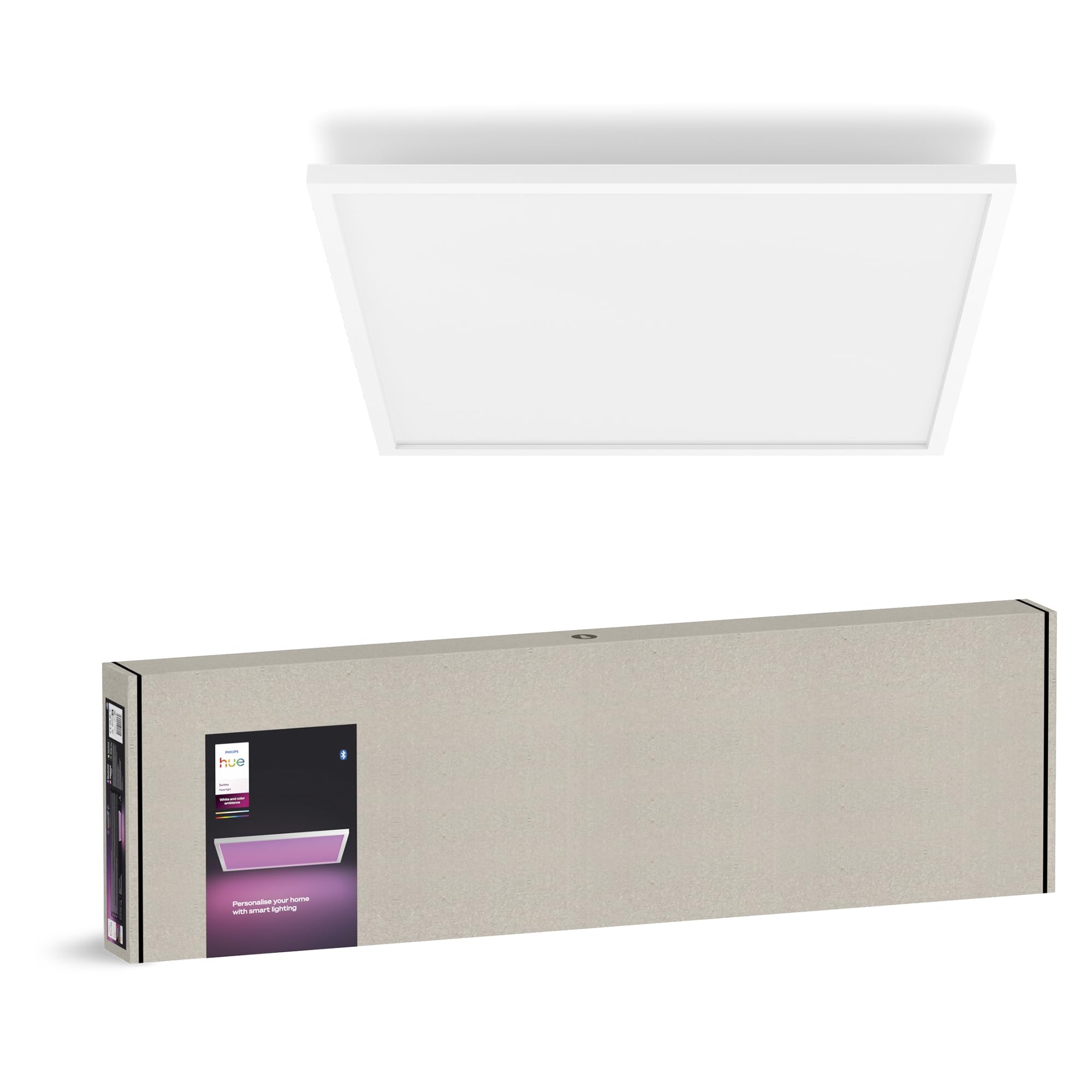 Philips Hue White&ColorAmbiance Surimu, Plafoniera LED Smart, Bluetooh, Controllo Vocale 60 W, Base Quadrata, 16 Milioni di Colori
