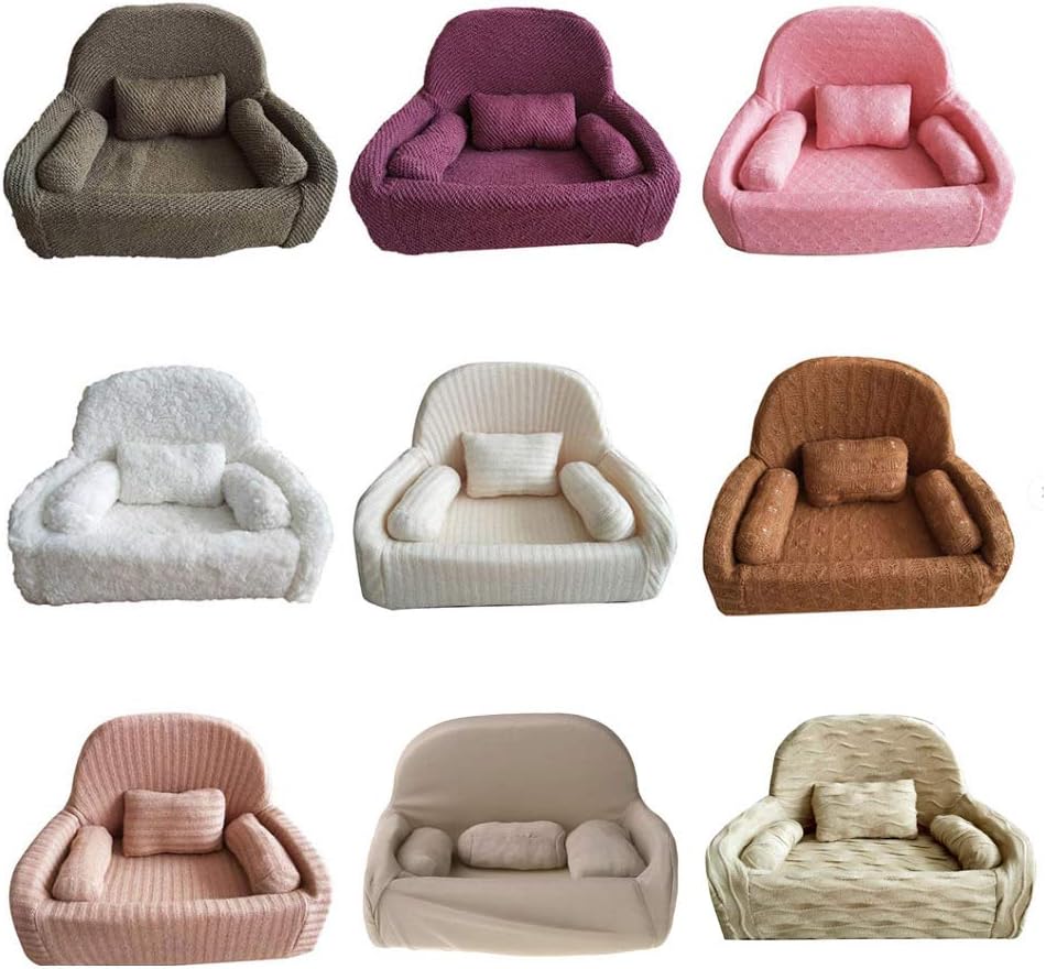angwang 4 Pcs/Set Newborn Photography Props Baby Posing Sofa Pillow Infant Photo Shooting Chair Decoration Fotografia Accessories 8#, 9.84in;5.12in;14.96in
