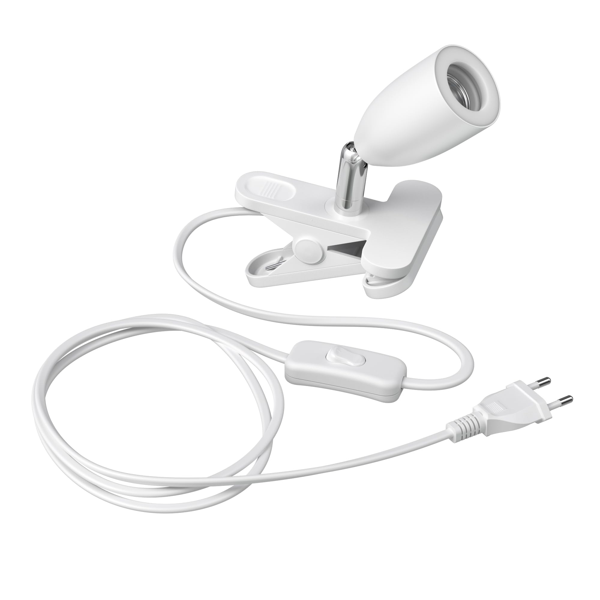 ledscom.de 2x Klemmleuchte LIK, weiß matt, 1x E27 max. 60W