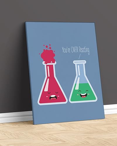 Miniatura 9 de Govivo You're OVER Reacting - Decoración de pared de juego de palabras de ciencia  Divertido arte de química para el aula de escuela secundaria