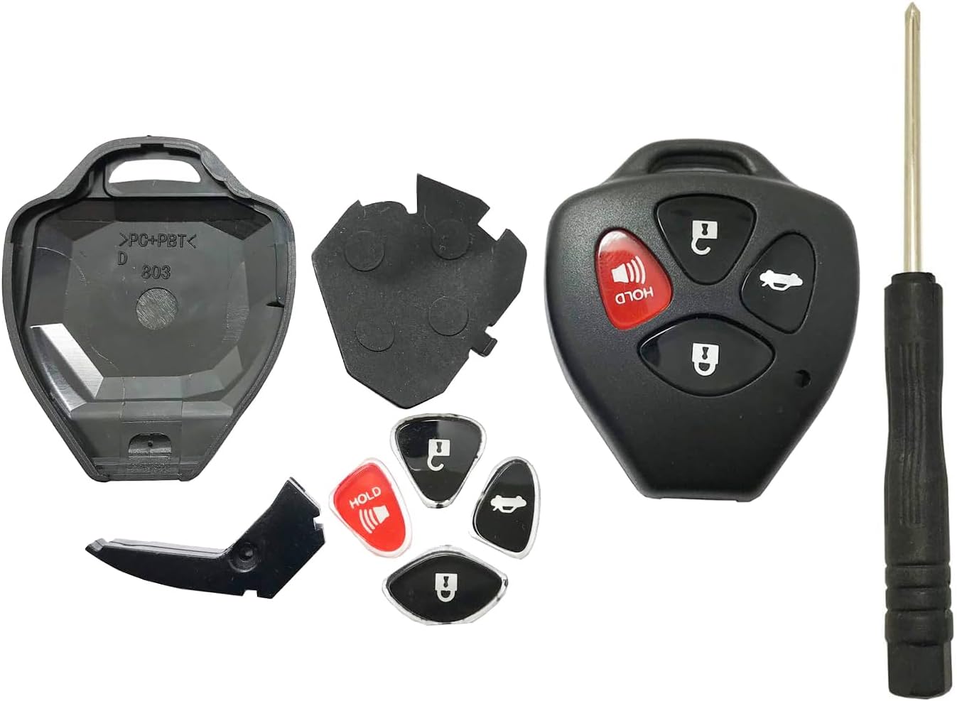 Horande Toyota Key Fob Shell for Select Models