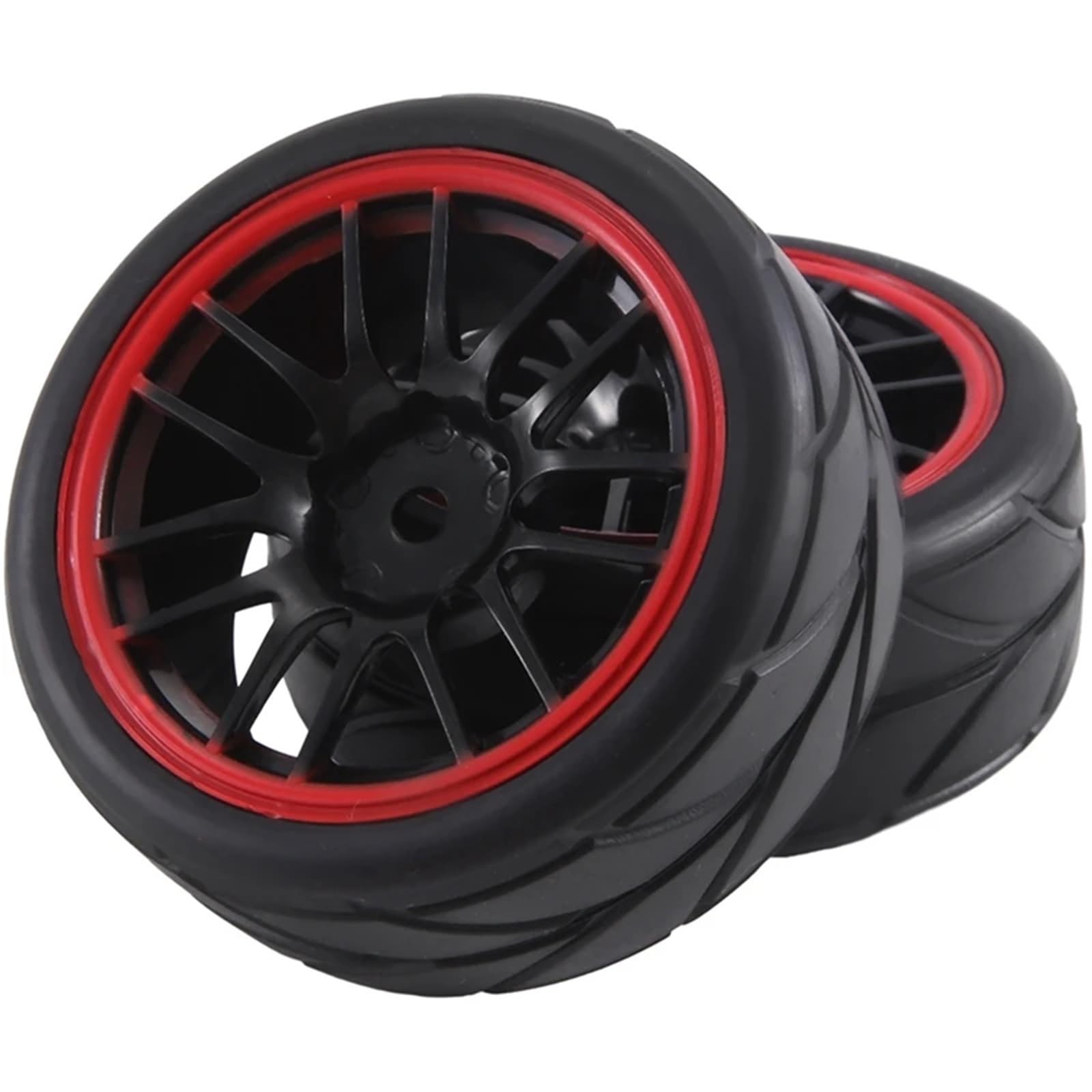 Ricambi Accessori Auto RC 1/10 RC On-Road per Auto da per Turismo, Parti di Ricambio, Accessori di Ricambio, 4 Cerchi Esagonali da 12 Mm, Pneumatici in Gomma da 2,59 Pollici