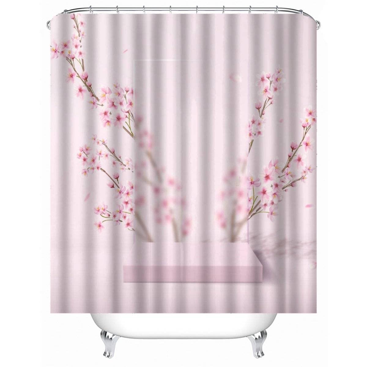 Tenda Doccia In Plastica EVA 3D Effetto Cristallo – Rosa Cipria, 170x172 Cm, Con Magneti E Occhielli Metallici
