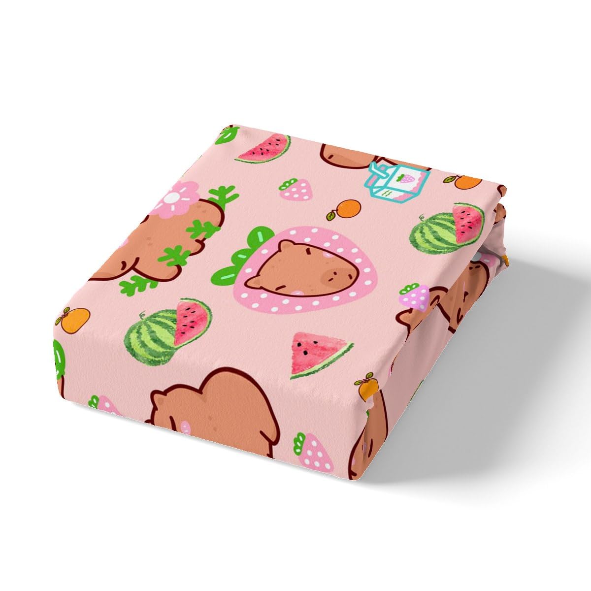 Set di biancheria da letto singolo per bambini e ragazze, con copripiumino per amanti dei capibara, decorazione per camera da letto di bambini e ragazze, copripiumino con motivo di roditori,
