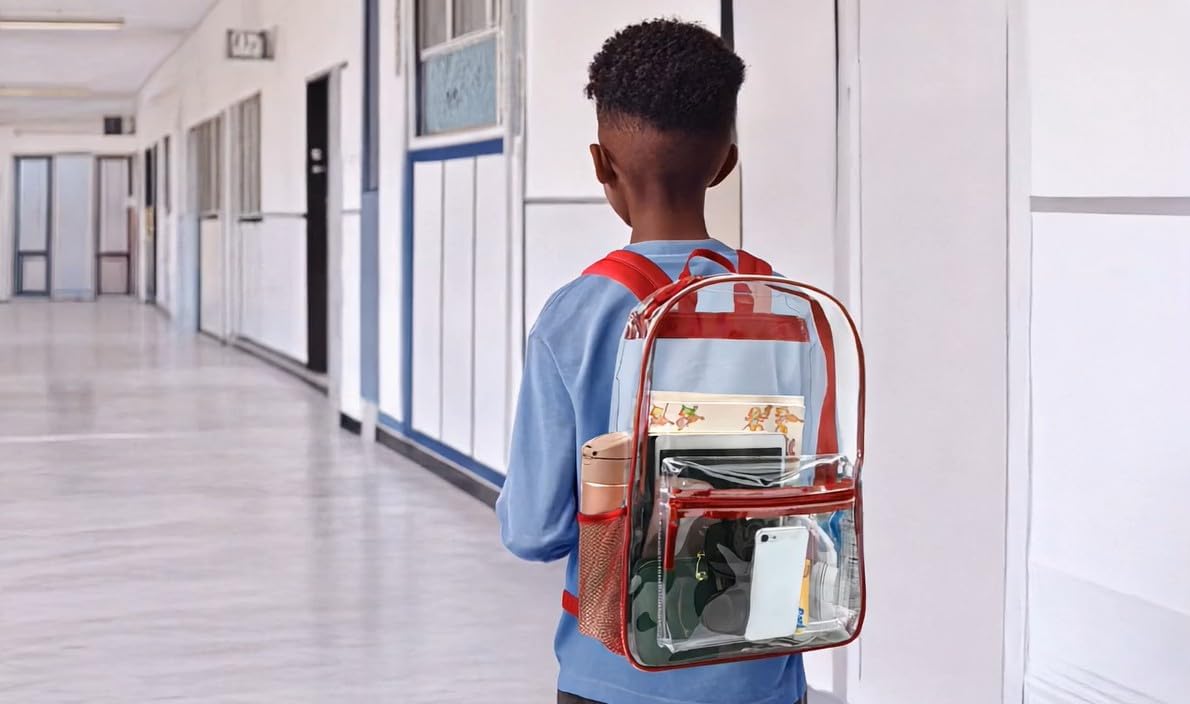 Trail maker Bulk Clear Backpacks Wholesale for School 24 Pack Clear Backpacks for Boys, Girls, School, Stadium, Travel (Assorted Colors Pack)