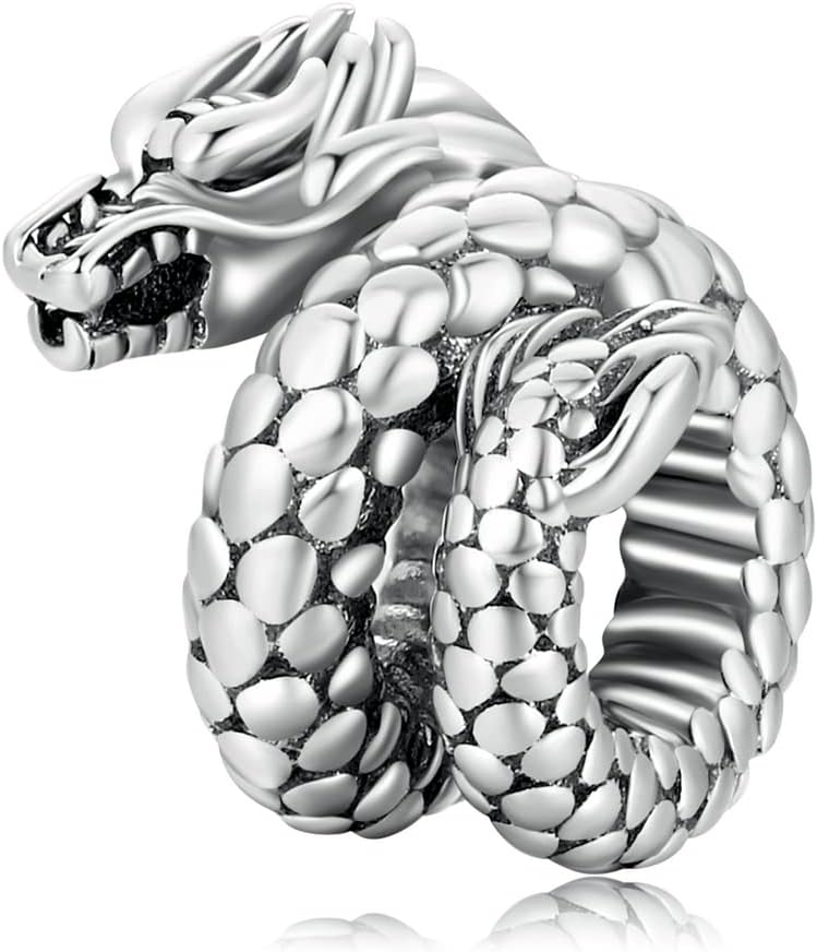 Vintage Dragon Charm 925 Sterling Silver Charm Fits For Pandora Bracelet Necklace