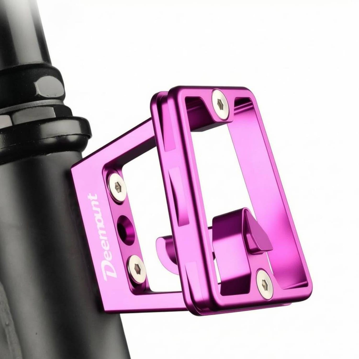 6061 Aluminum Cycle Front Rack Mounting Bracket Anodized Finish Folding Bike Rack Bracket CNC-Cut Quick Release Fork Mount Rigid Square Frame for Head Tube, Black-image-8