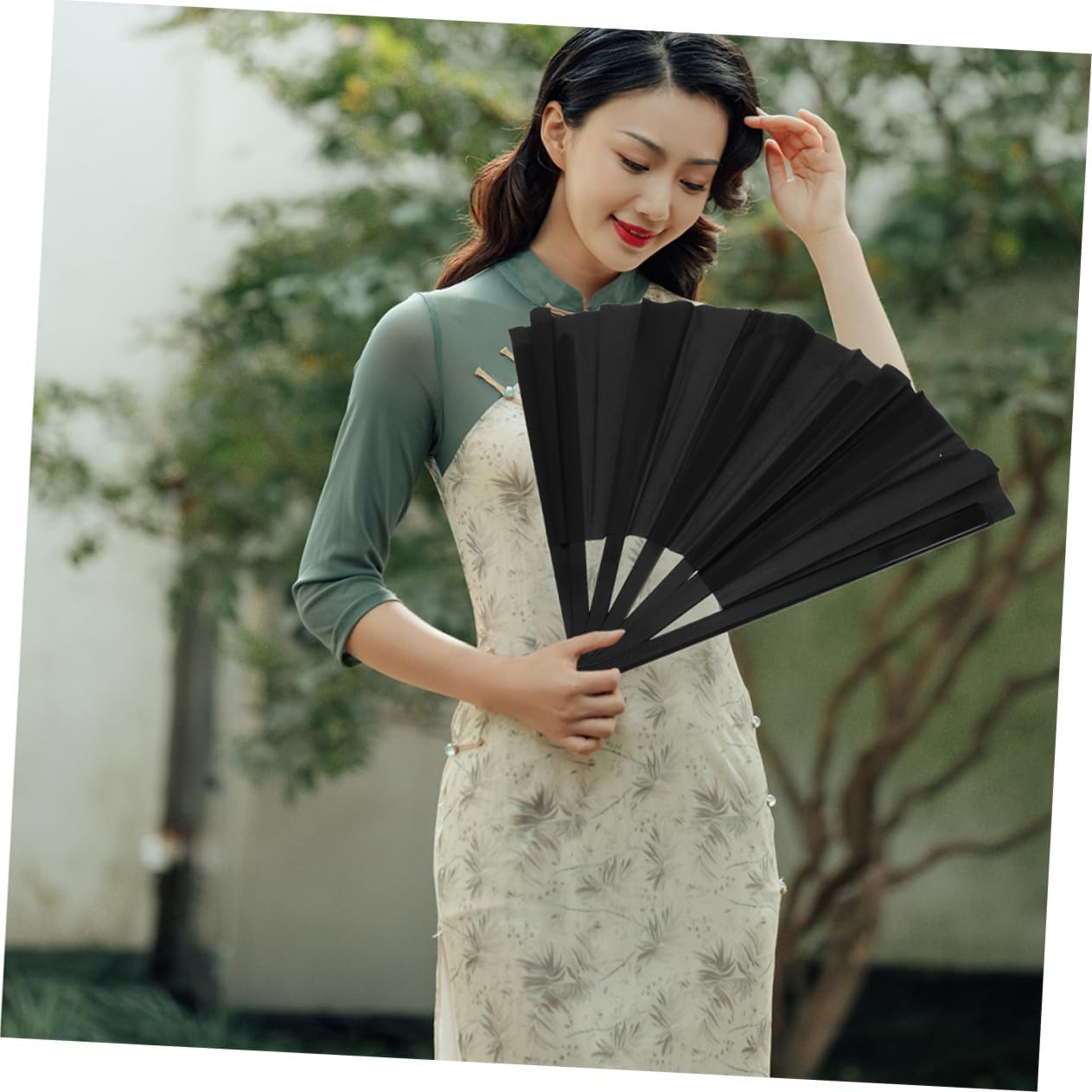 Large Vintage Folding Fan Set 4pcs Handheld Dance Props Foldable Fan for Adults for Performances and Costumes