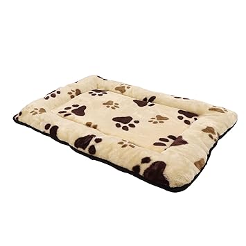 Dog Crate Mat, Slip Resistant Bottom Comfortable Ultra Soft Safe Dog Bed for Medium Large Dogs Cats Dog Paw Print