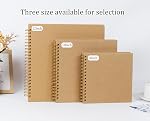 RECUTMS 10x10 Scrapbook de pouce DIY Album de photos Brown 60 Couverture rigide Kraft, 250gsm, Livre de mémoire vierge pour mariage anniversaire voyage famille, 360° Flip