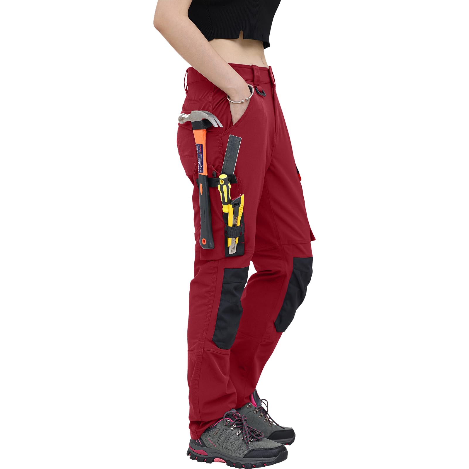 WORK IDEA Pantalón de Trabajo Ajustado y elástico para Mujer: Áreas críticas reforzadas con Cordura - Elegancia Resistente para Las exigencias más Altas.