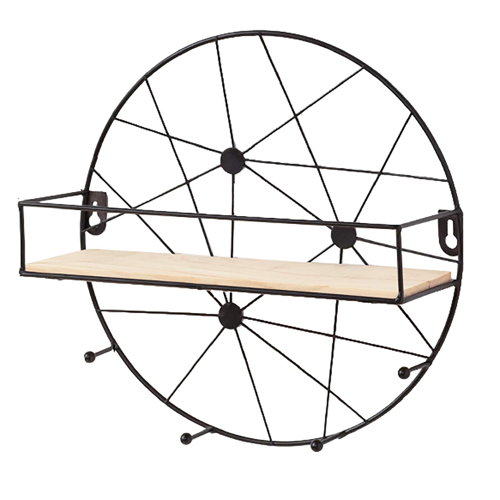 Étagère murale cuisine et salon en bois flottant et métal noir au style industriel