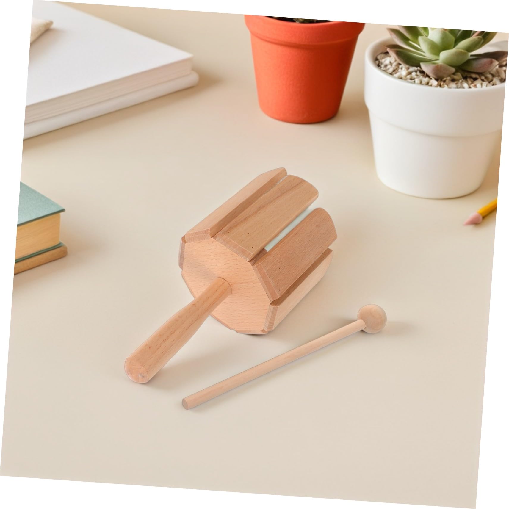 2 Piezas Instrumentos de Percusión Infantil Orff Tonos de Madera Sólida con Juguetes Musicales para Herramientas de Ritmo para Desarrollo Sensorial y Coordinación Manual