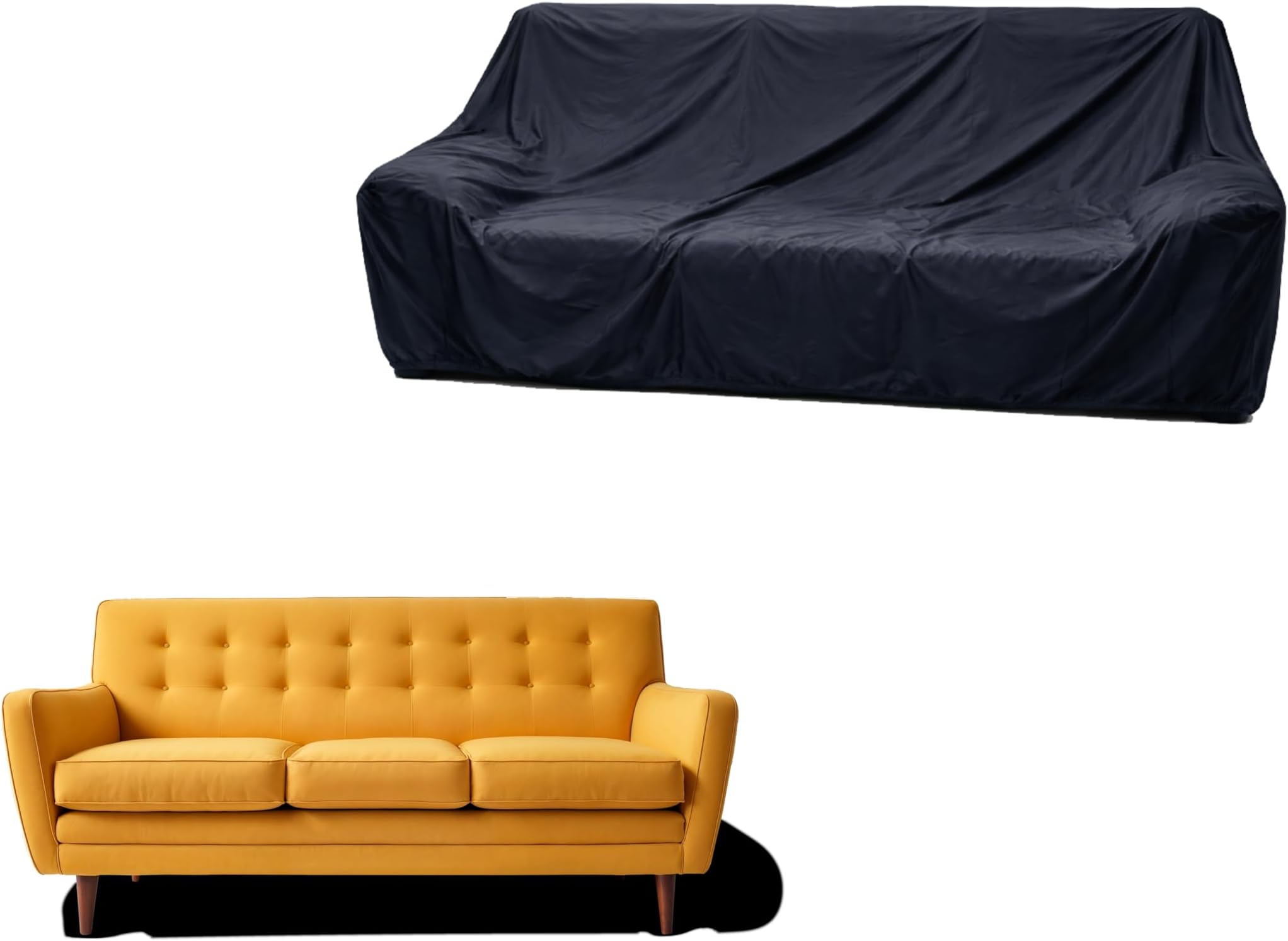 KHOOBREZ 3-Seater Patio Sofa Cover (80 x 39 x 29 Inch) | Water-Resistant & Dustproof Outdoor Furniture Protector | Durable Polyester Garden Bench & Chair Cover | Indoor & Outdoor Use | Black