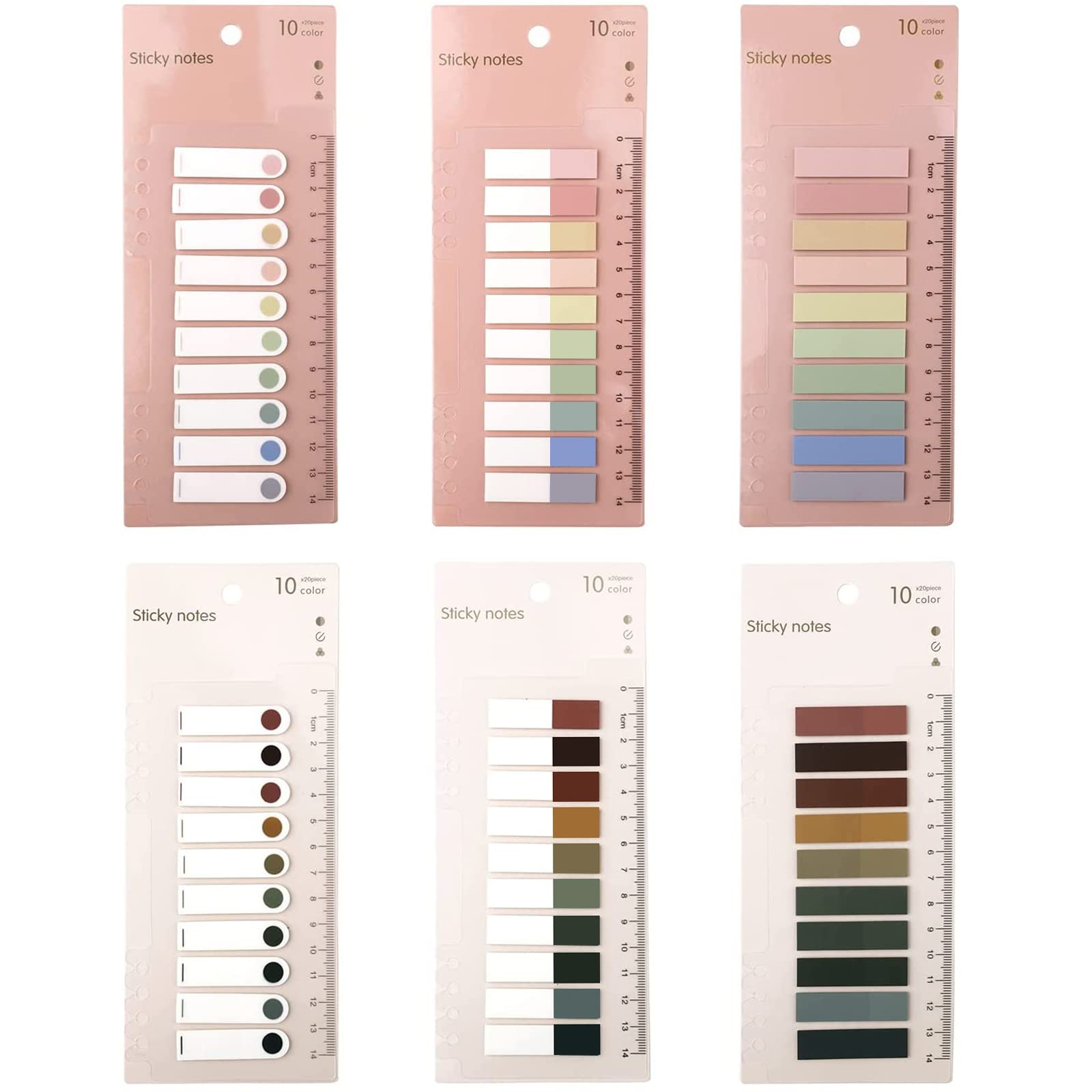 1200 Pieces of Page Marker Labels, Various Styles of Different Color Labels, bar Index Labels, neon Color Page Markers for Note Classification