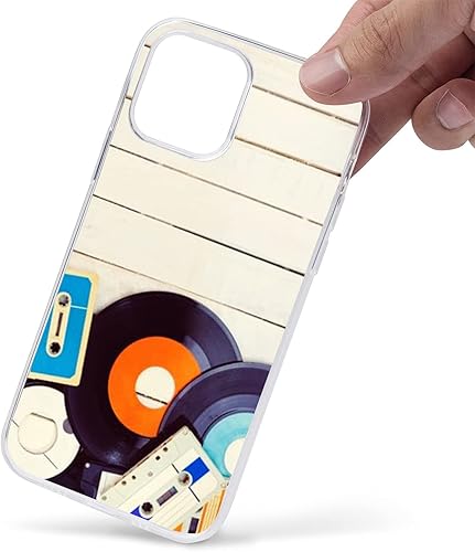 Miniatura 2 de Funda transparente para iPhone 14 con diseño vintage de cassette de música para niñas y mujeres, a prueba de golpes, antideslizante, ajuste delgado,