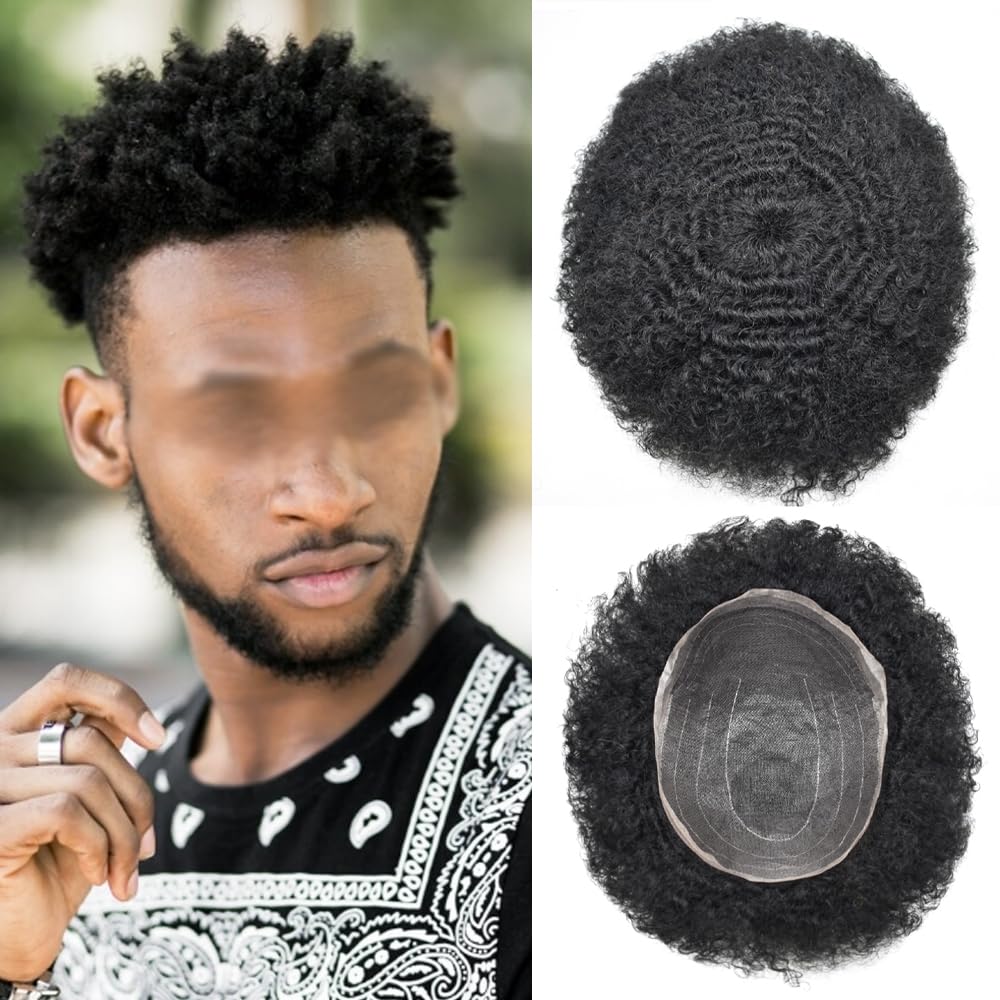 Afro Toupee For Black Men Human Hair Units Fine Welded Lace Black Mens Afro Toupee Hairpiece African American Man Wave Afro Hair System 14MM Afro Wave #1 Jet Black Afro Toupee For Black Men Human Hair Units Fine Welded Lace Black Mens Afro Toupee Hairpiece African American Man Wave Afro Hair System 14MM Afro Wave #1 Jet Black