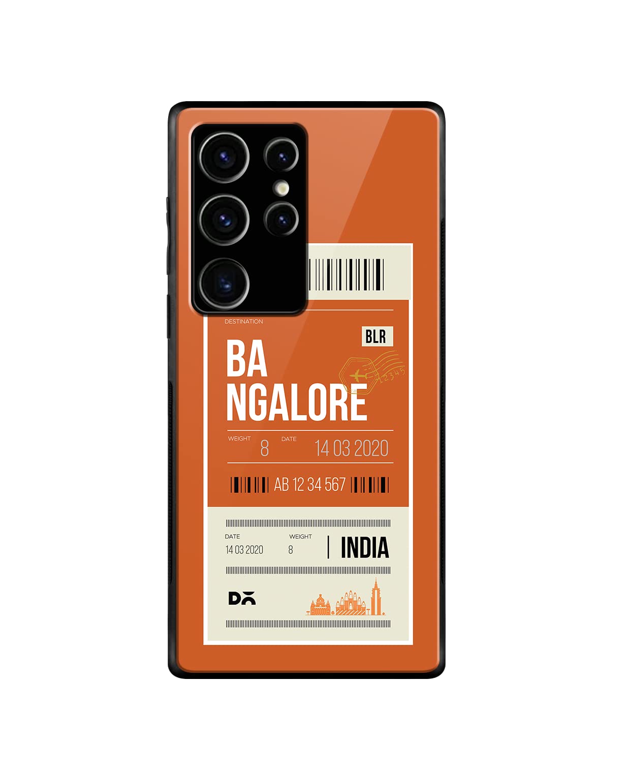 DailyObjectsBangalore City Tag Glass Back Case Cover for Samsung Galaxy S23 Ultra | Camera Protection | Precise Cutouts | Modern Design | Proper Fit | Lightweight | Wireless Charging Compatible