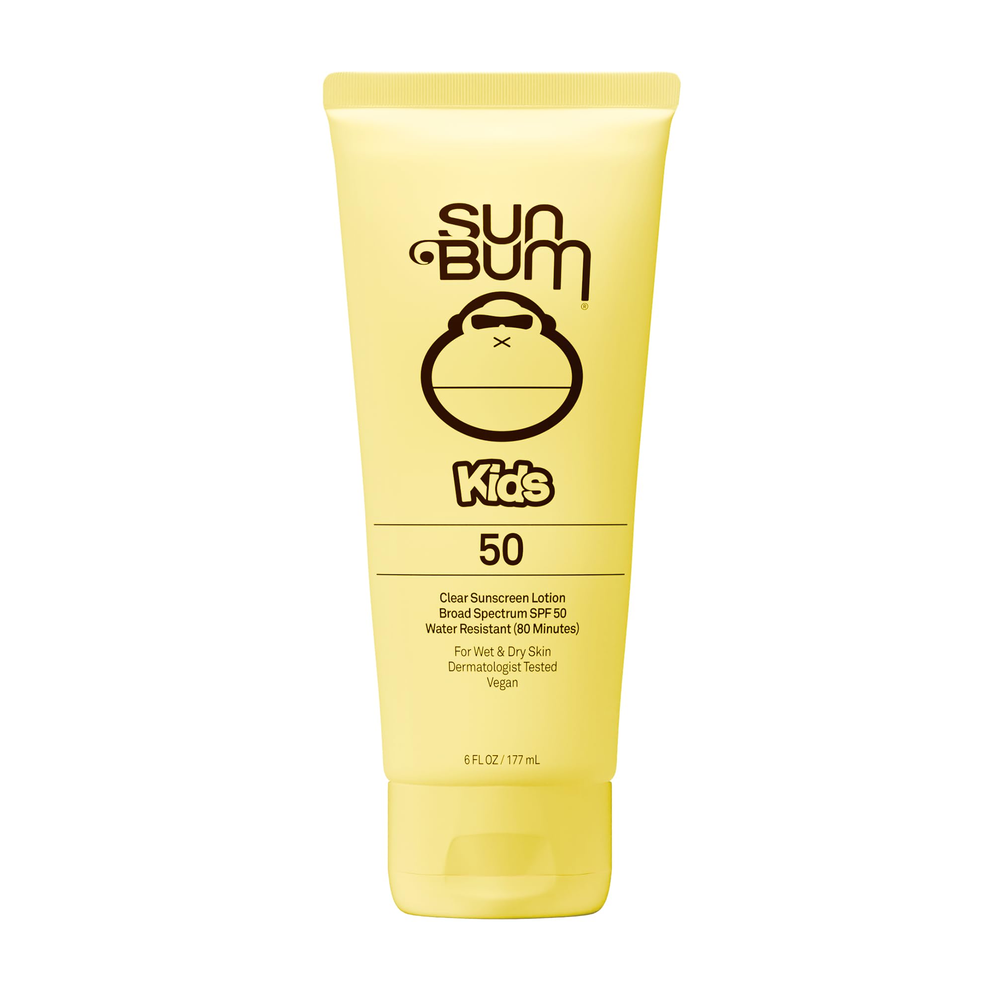 Sun Bum Lotion solaire transparente SPF 50 pour enfants | Application humide ou sèche | Conforme à la loi Hawaï 104 Reef (sans octinoxate et oxybenzone), écran solaire UVA/UVB à large spectre | 170 g
