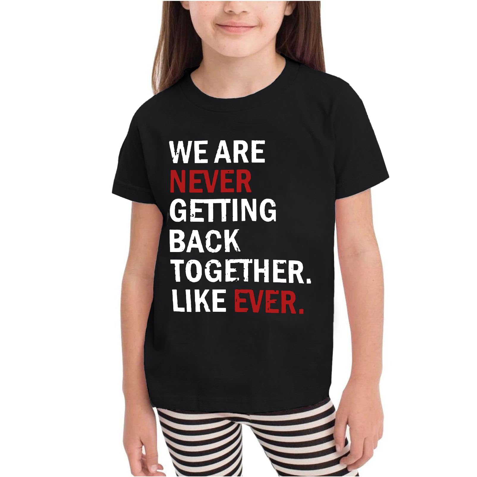 Country Music Shirt for Kids Girls We are Never Getting Back Together Like Ever Letters Graphic Tee