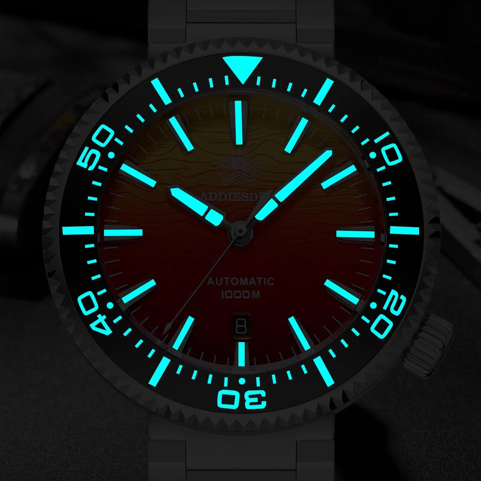 TACTICAL FROG Addiesdive AD2526 46 mm męski zegarek do nurkowania 8215 mechanizm automatyczny