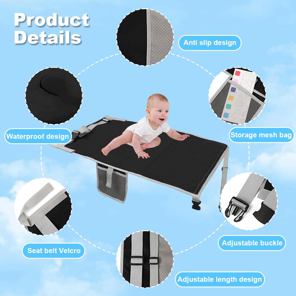 Foreverup Lit d'avion pour tout-petit, extension de siège d'avion pour tout-petits, lit d'avion portable pour enfants, hamac à pied d'avion pour tout-petits, enfants, bébés, essentiels de voyage pour