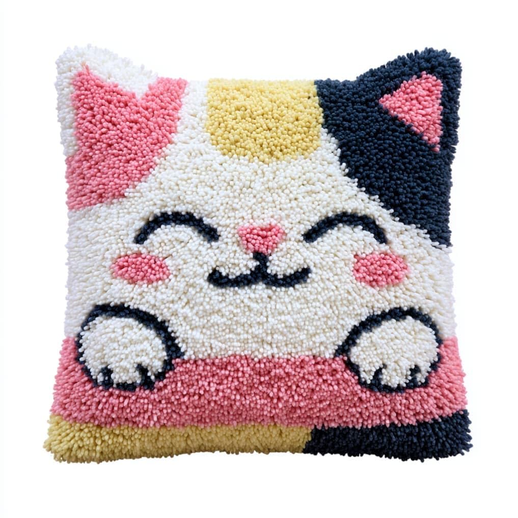 AxiangziK Latch Hook Cushion Kits,Animal DIY Needlework Pillow Cover Cushion Rug Making Kit,17X17Inch Handmade Embroidery Kits, Decorative Throw Pillow Cover for Sofa Cushions, Bedroom Decor