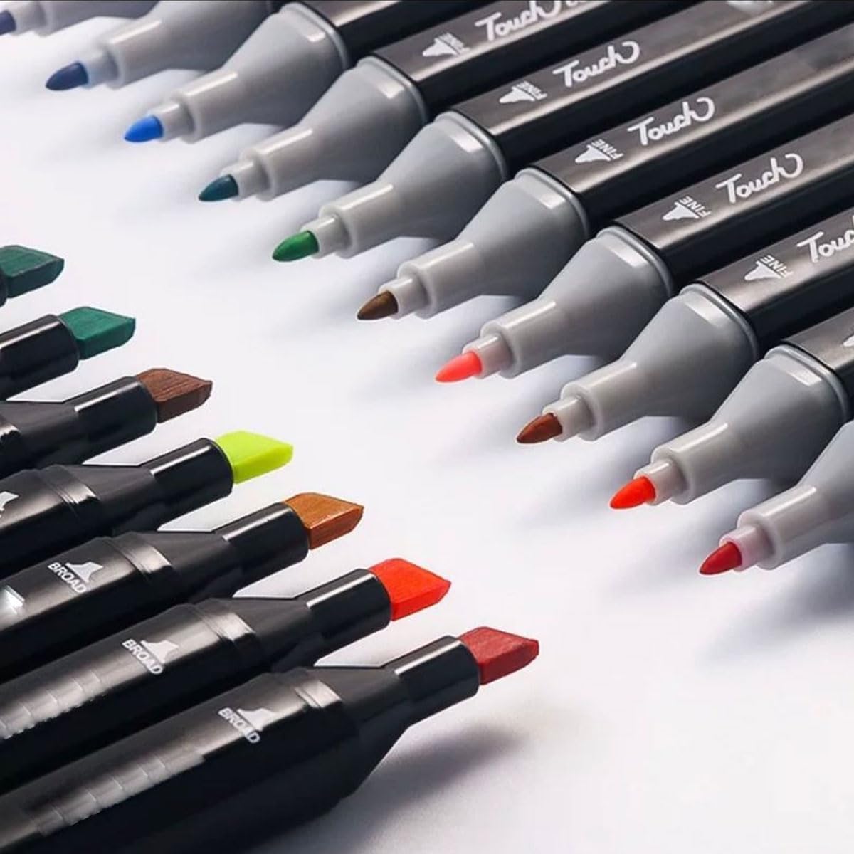 Caneta Marcador Permanente 24 Cores Estojo Ponta Dupla Desenho Pintura Arte Trabalho Escola Estudante
