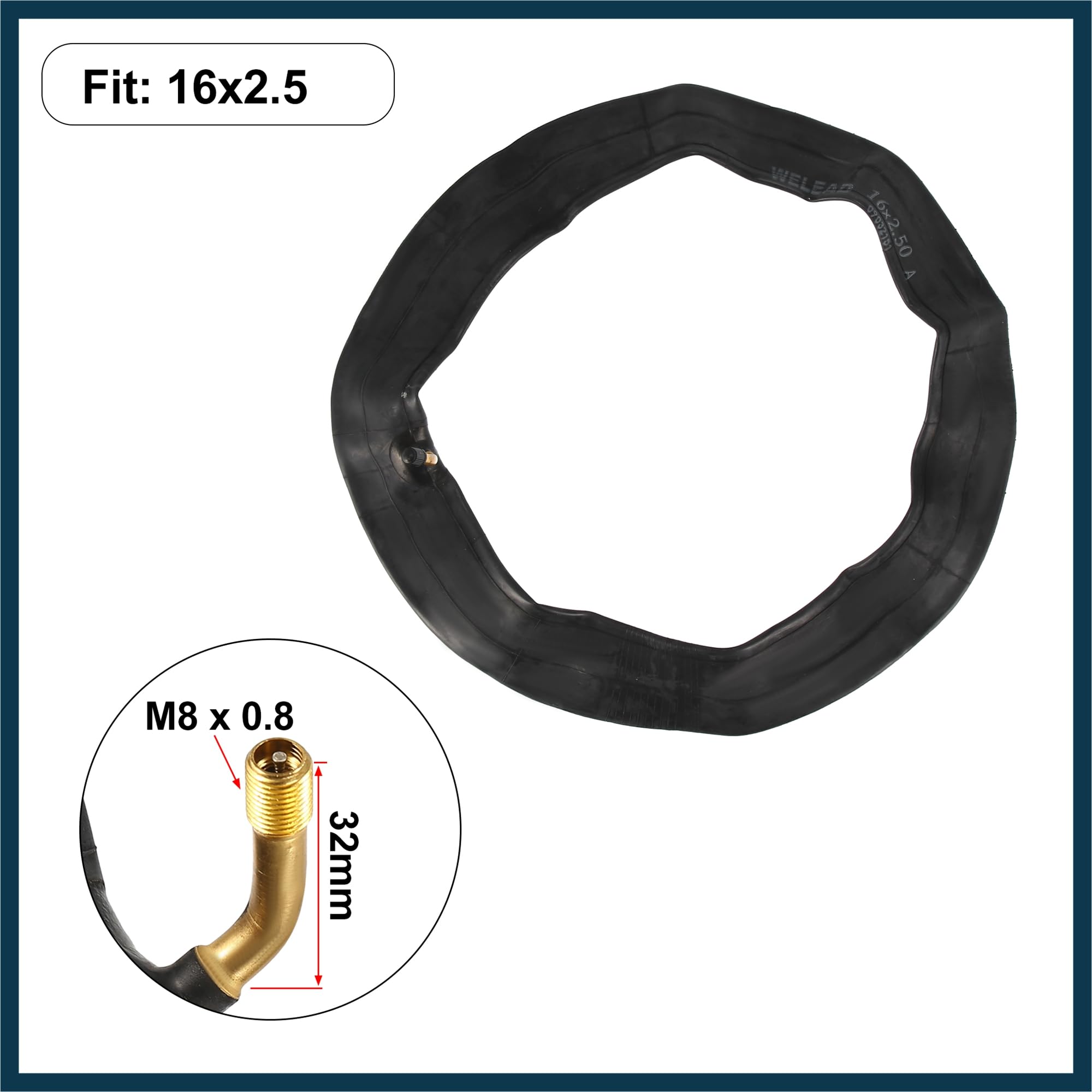 TUCKBOLD 16 Inch Bike Inner Tube 16x2.50 Bent US Type Valve Bicycle Tube Automotive Parts - Image 3