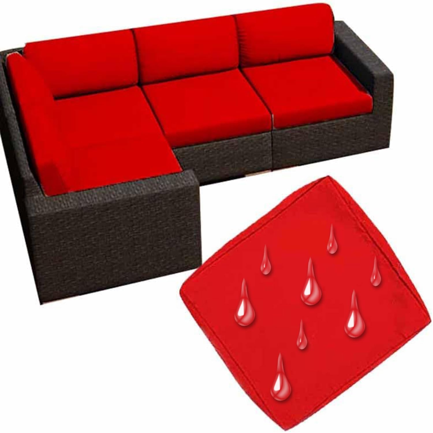 Uwobtn Color 13 Replacement Outdoor Cushion Covers Waterproof, 50X50 60X60 Garden Sofa Seat Cushion Slipcover With Zipper, Removable Patio Cushion Covers For Indoor Outdoor Rattan Furnitur(,50X55x10cm)