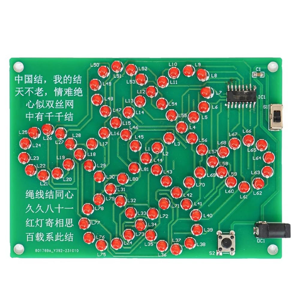 UDSKNV[KSL Soldering Practice School Teaching Circuit Board Led Flowing Light Chinese Knot DIY Electronic Kit Fun Welding Kit 5V
