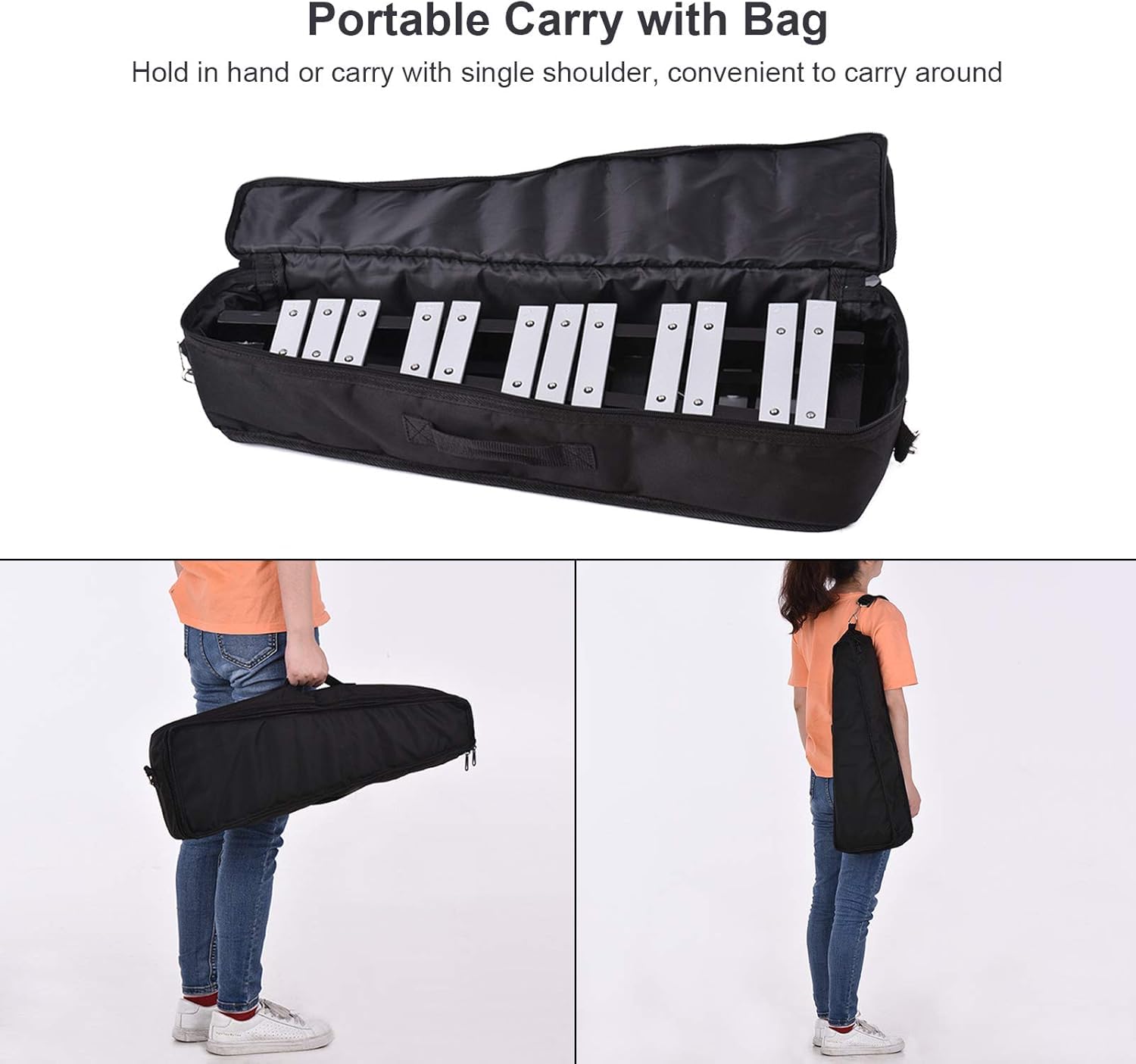Btuty Glockenspiel A 30 Note Xilofono Cornice In Legno Barre In Alluminio Strumento Musicale A Percussione Regalo Con Borsa Per Il Trasporto (30)