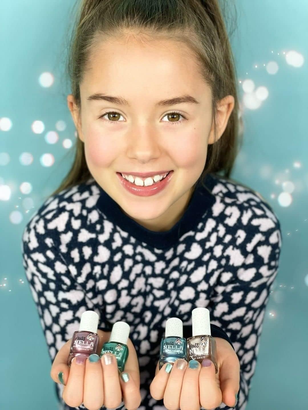Miss Nella DINO COLLECTION 4 Chrome nail polish set- Sweet-osaurus- coper, Diplodo-kiss- pink, Rawr-some, blue - Image 5