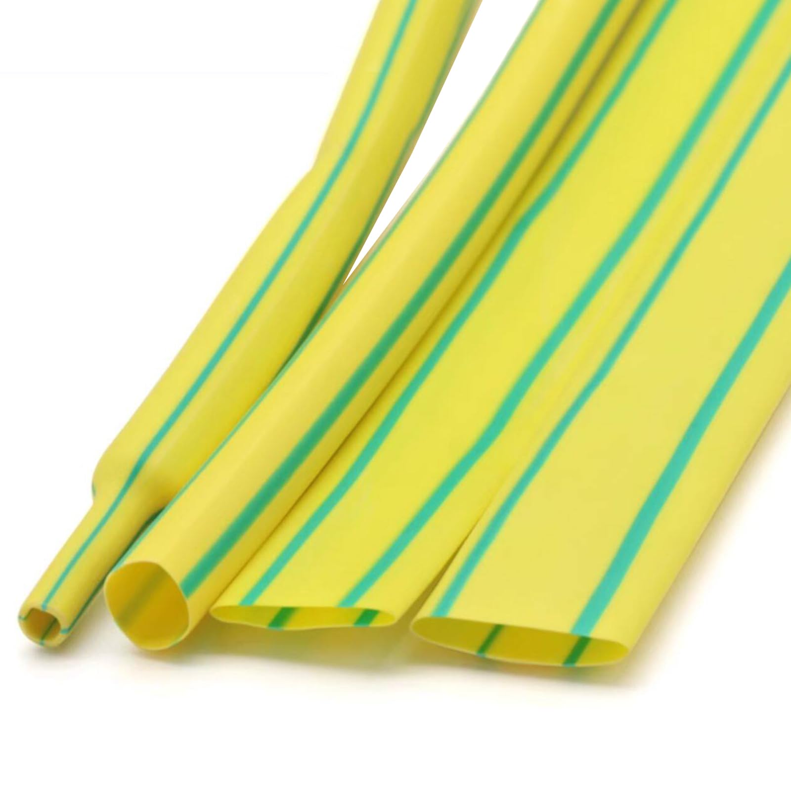 UpGBRF PE Heat Shrink Tubing Cable Shrink Tubing Wrap Yellow Green Tube 2:1 Shrink Ratio for Wire Harness Organization, Length 1 Meter,Diameter:25mm