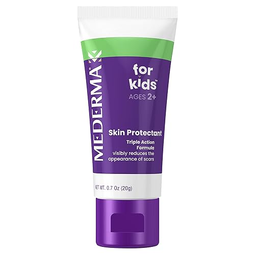 Miniatura 2 de Mederma Gel para cicatrices para niños reduce la apariencia de cicatrices se recomienda un pediatra se aplica morado se frota en claridad apto para