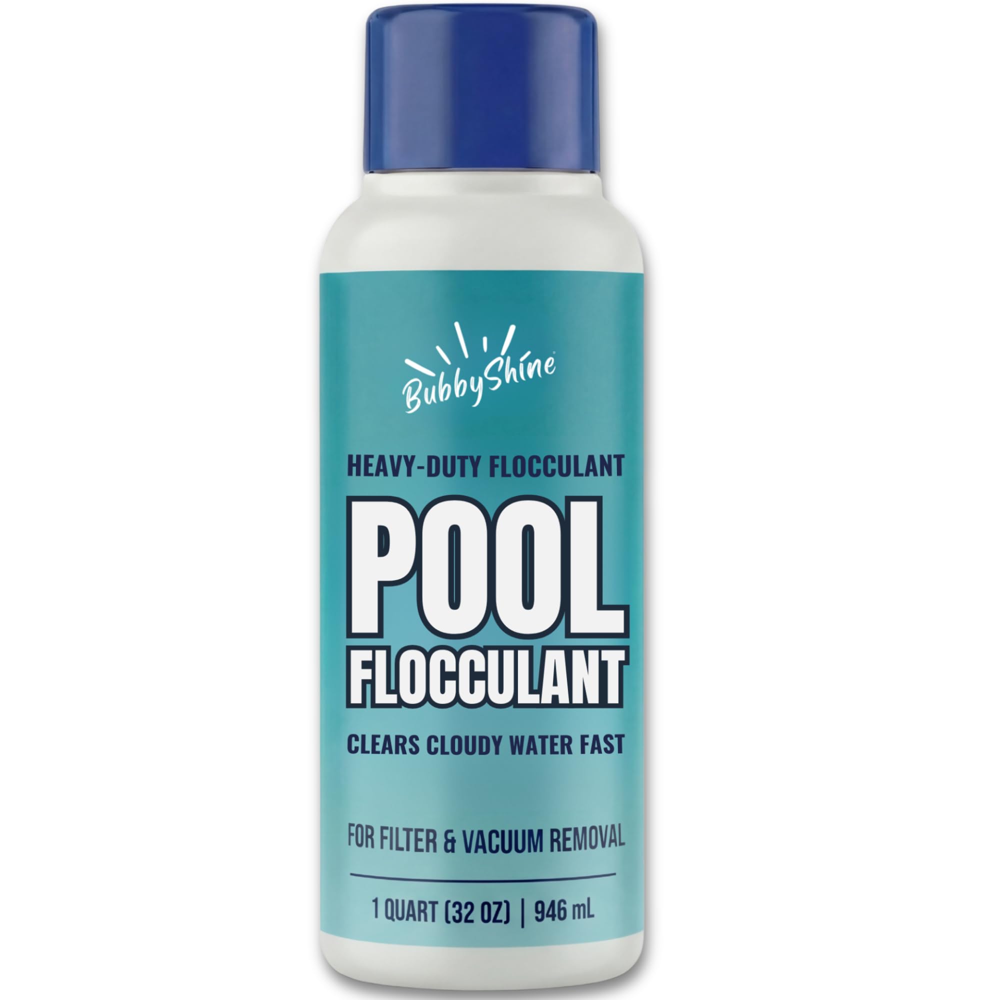 Clarificateur floculant de piscine – 946,4 ml – Clarificateur de piscine robuste, traitement de l'eau nuageuse goutte et vide, soutien de décantation des particules, compatible avec les sols enterrés