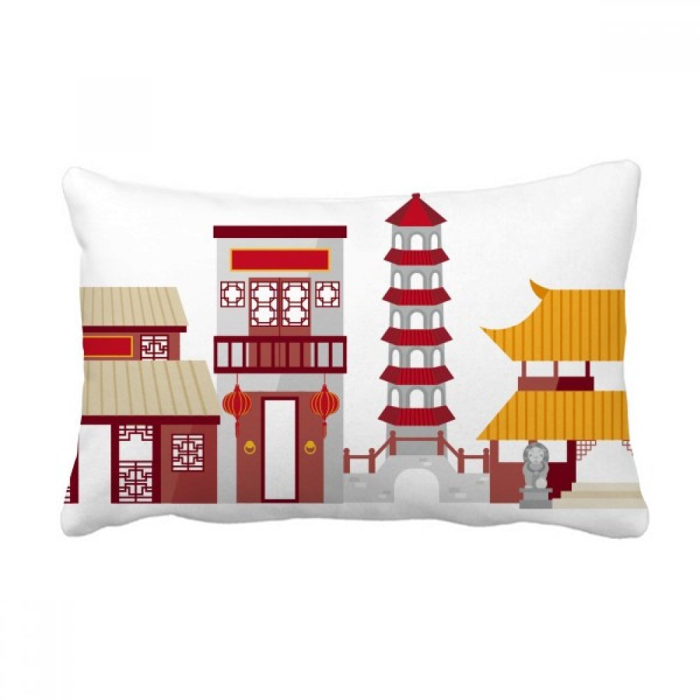 Oreiller de canapé motif porte chinoise pour un salon style voyage et évasion culturelle