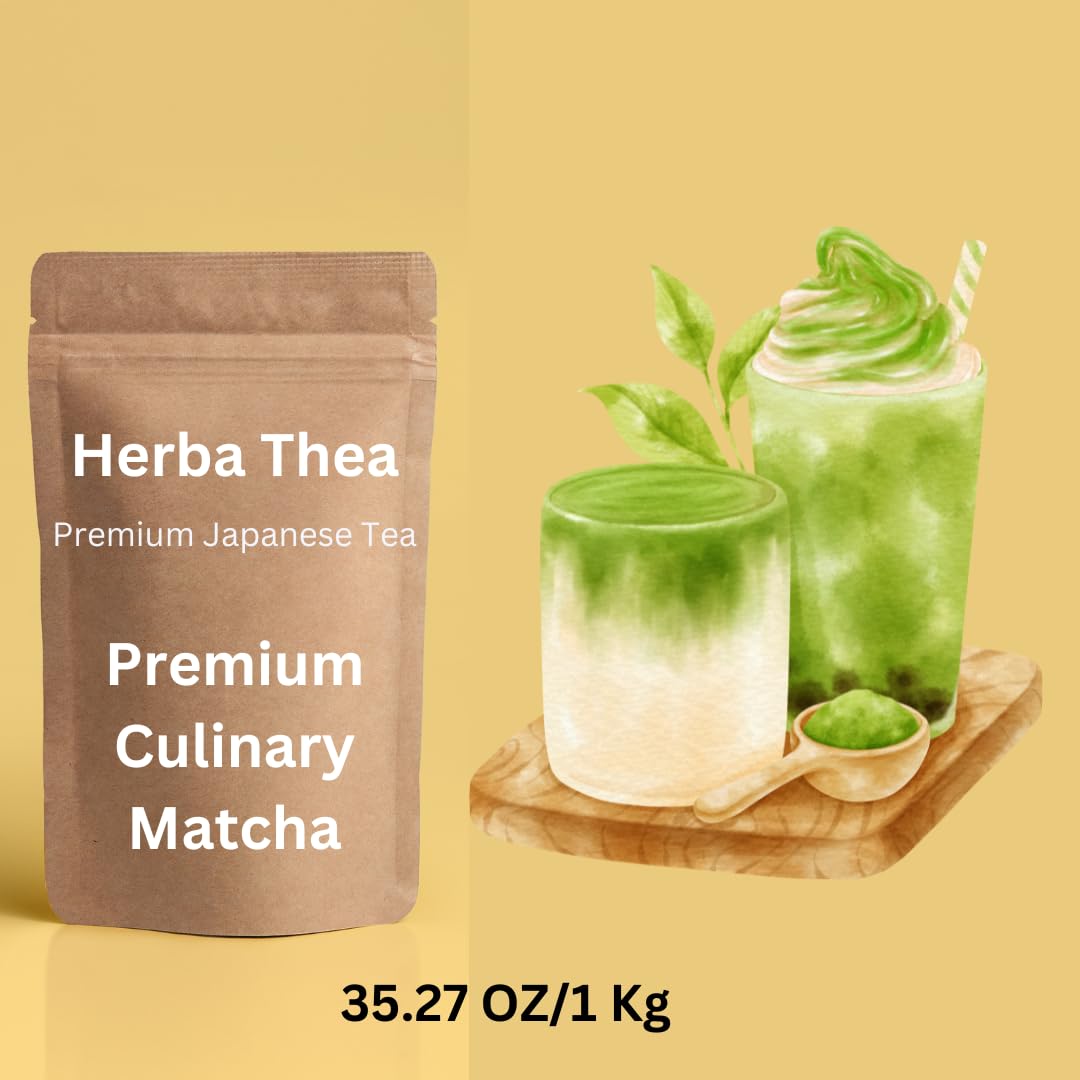 Herba Thea Green Tea Matcha Powder Chiran Harvest Japan for Cooking Baking and Smoothies 35 27 Ounces — view 5