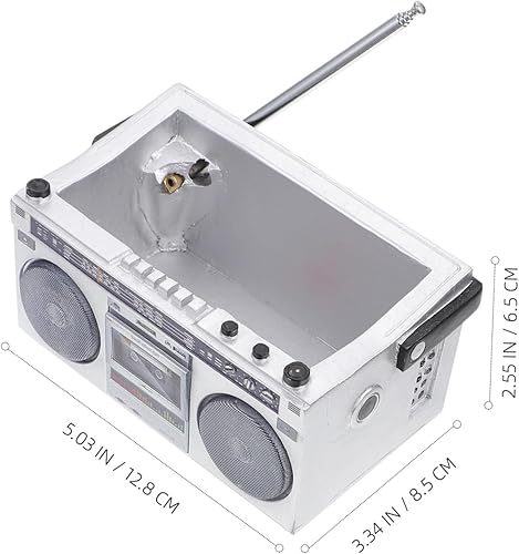 Miniatura 2 de Luxshiny Maceta creativa de resina con grabadora retro para decoración del hogar, contenedor de plantas verdes de escritorio único, elegante maceta