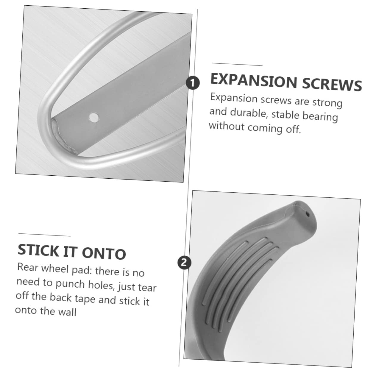 HANABASS 1Set Wall Mount Bike Rack for Garage Storage Space Saving Indoor Bike Hook Sturdy Bicycle Hanger with Protective Wings Holds Up to Easy Installation